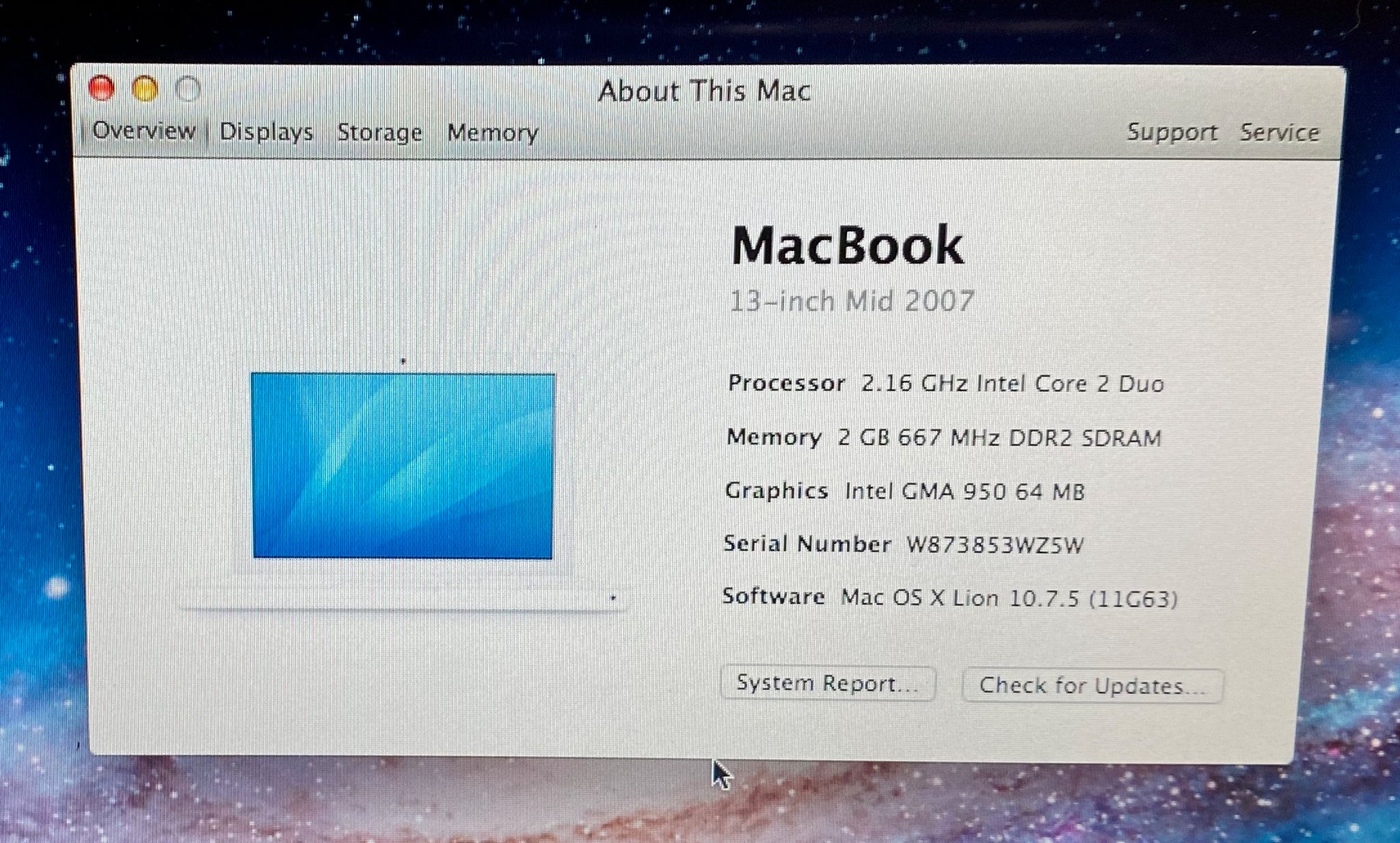 Apple MacBook 13-inch Mid 2007 2.16GHz Intel Core 2 Duo (MB062LL/A