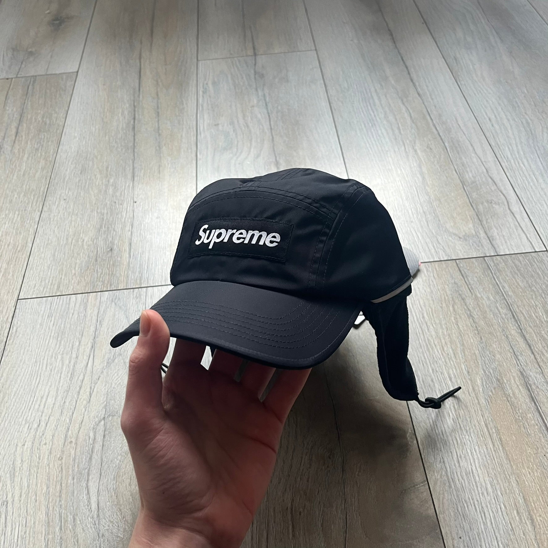 Supreme Polartec Lined Packable Earflap Camp Cap Black – único13