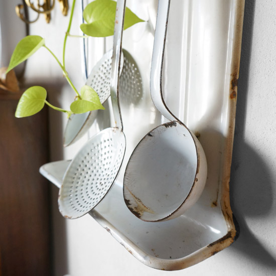 アンティーク ホーローレードルセット＆ラック（uag1165