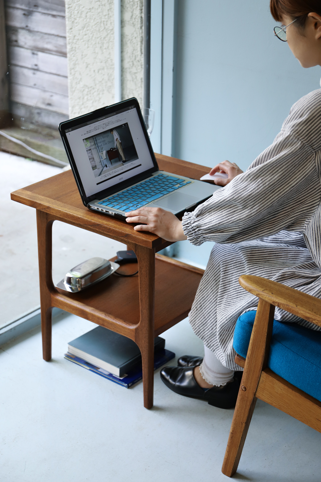 デンマーク ヴィンテージ サイドテーブル チーク材 北欧家具 ミッド