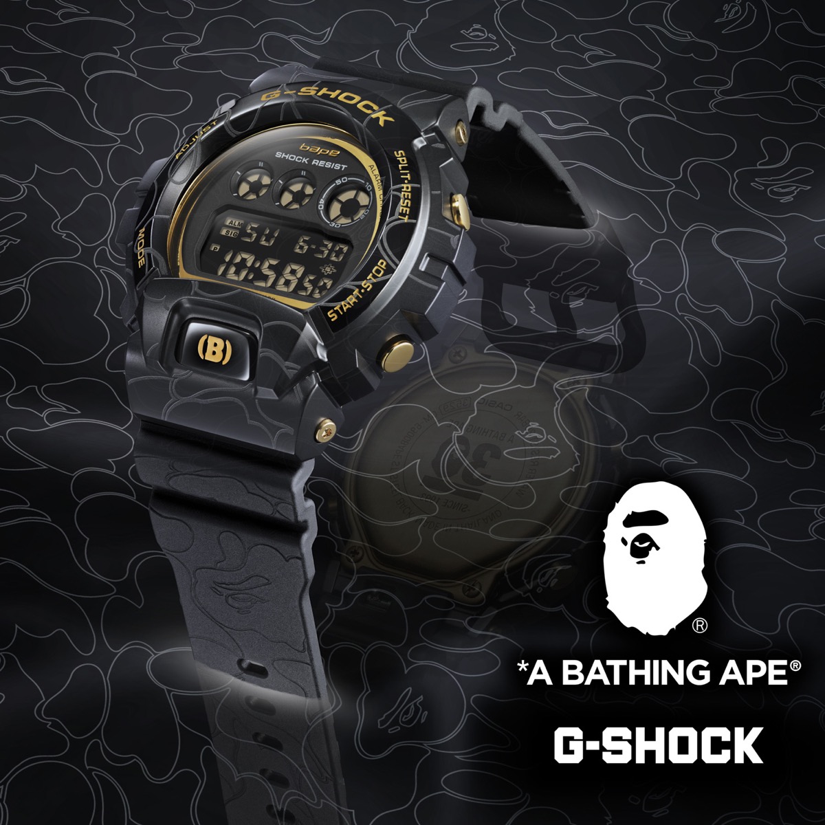 G-SHOCK × BAPE®︎ 30周年記念コラボウォッチ『GM-6900』が国内11月1日