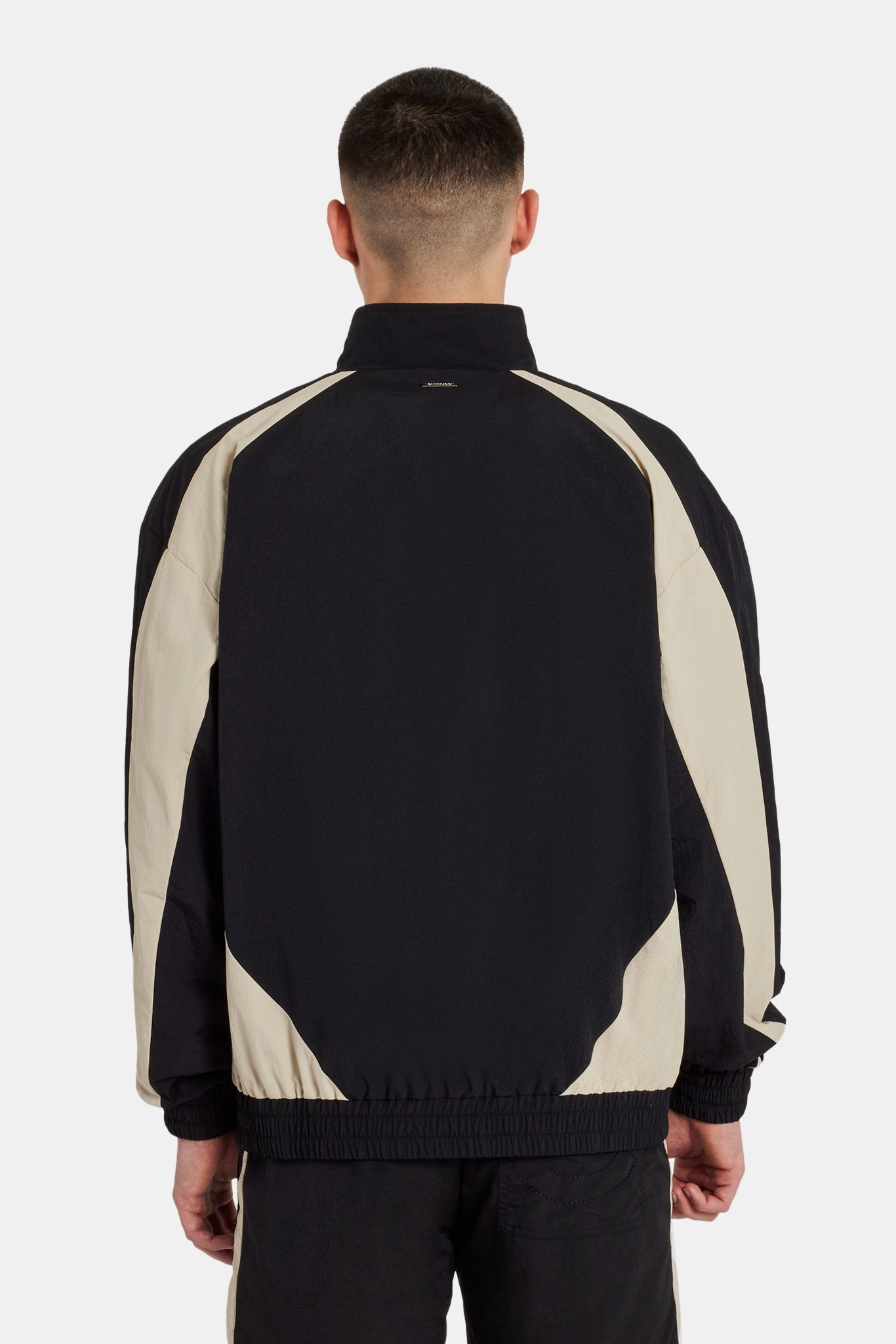 Nylon Panelled Track Jacket & Short Set - Black | Mens Sets | Shop