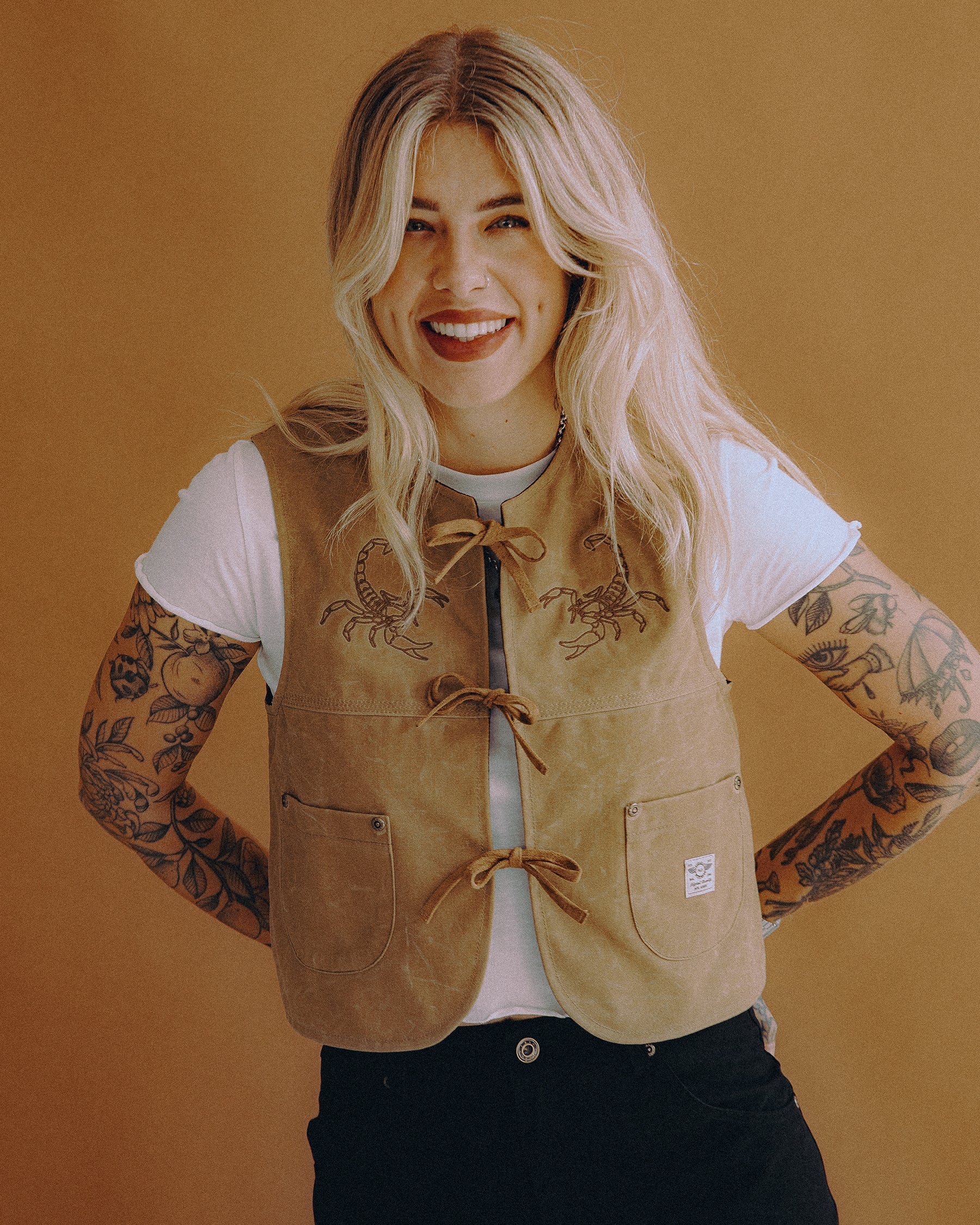 Tan Scorpio Nomad Waxed Vest | Women's Jackets & Outerwear ‐ P&Co