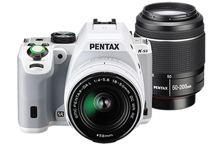 K-S2 Two Lens Kit - 18-50MM and 50-200MM Lenses (White) - Ricoh