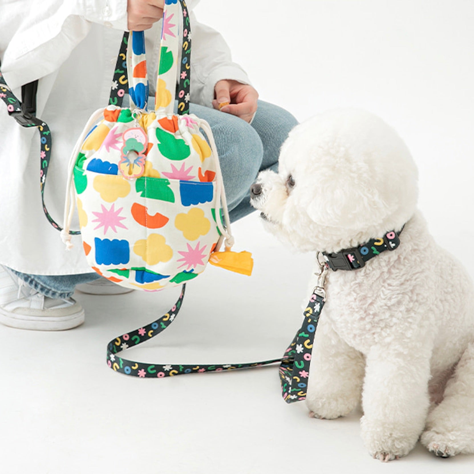 ふっくら食パンみたいなボストンバッグ フランシュリッペ犬の行進