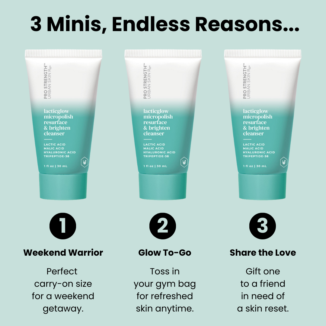 3-Pack Mini LacticGlow Micropolish Cleanser | Urban Skin Rx®
