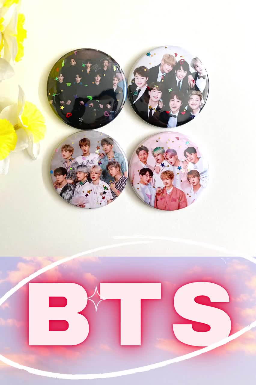 BTS Merch Kpop Pins - BTS Pins - Bangtan Boys Kpop Pinback Button
