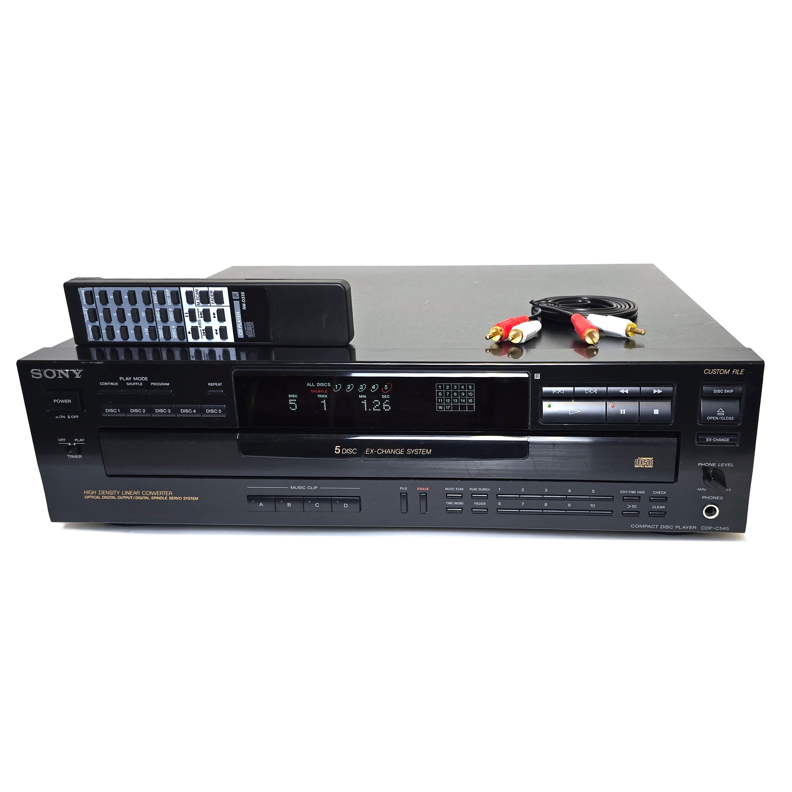 Sony CDP-C545 5-Disc Carousel CD Changer Player – VCR-DVD.com