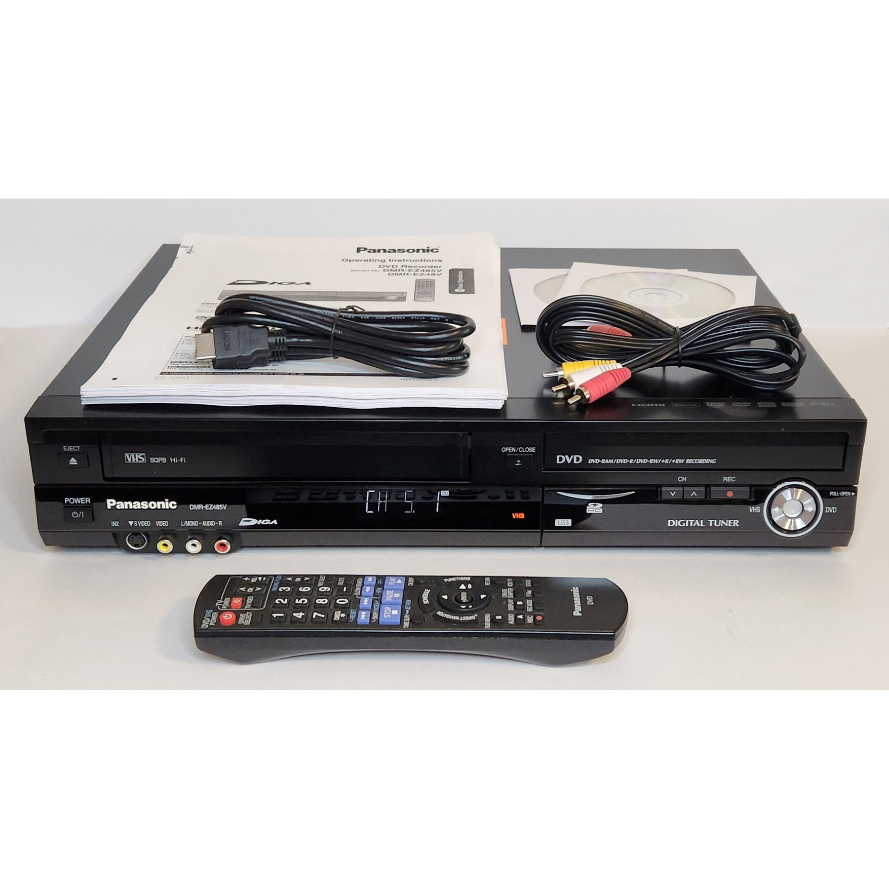 Panasonic DMR-EZ485V VHS VCR/DVD Recorder Combo with HDMI, Digital