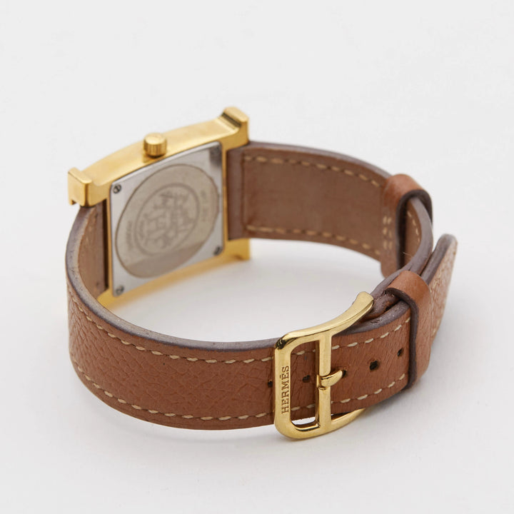 HERMES/エルメス】Hウォッチ ゴールド金具 革ベルト レディース腕時計