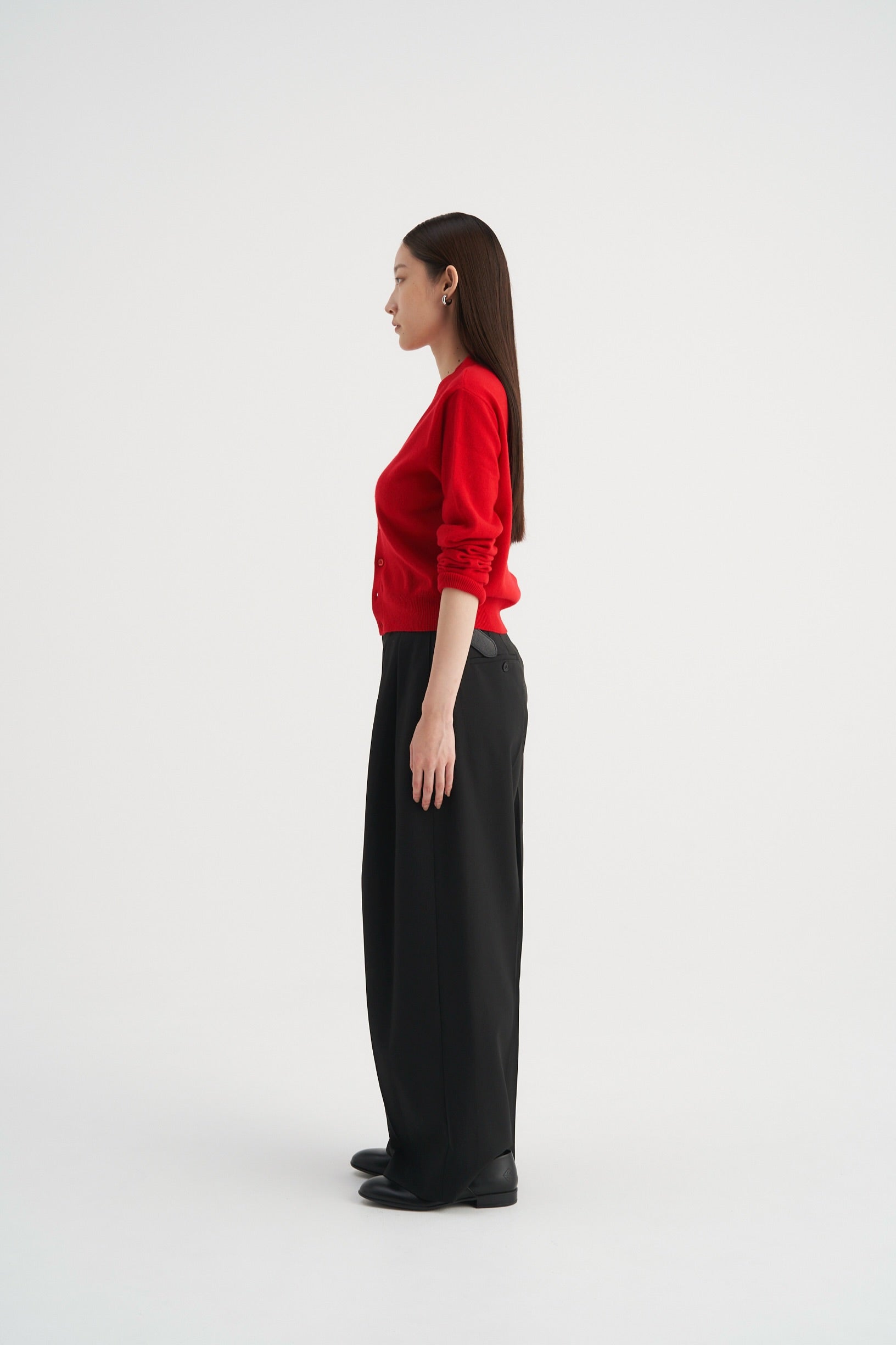 Double collar wool knit cardigan – Venica