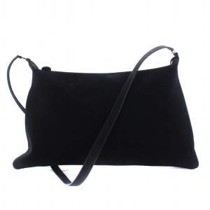 ドローストリングポーチ ショルダーバッグ レザー 黒（2022/08/08買取