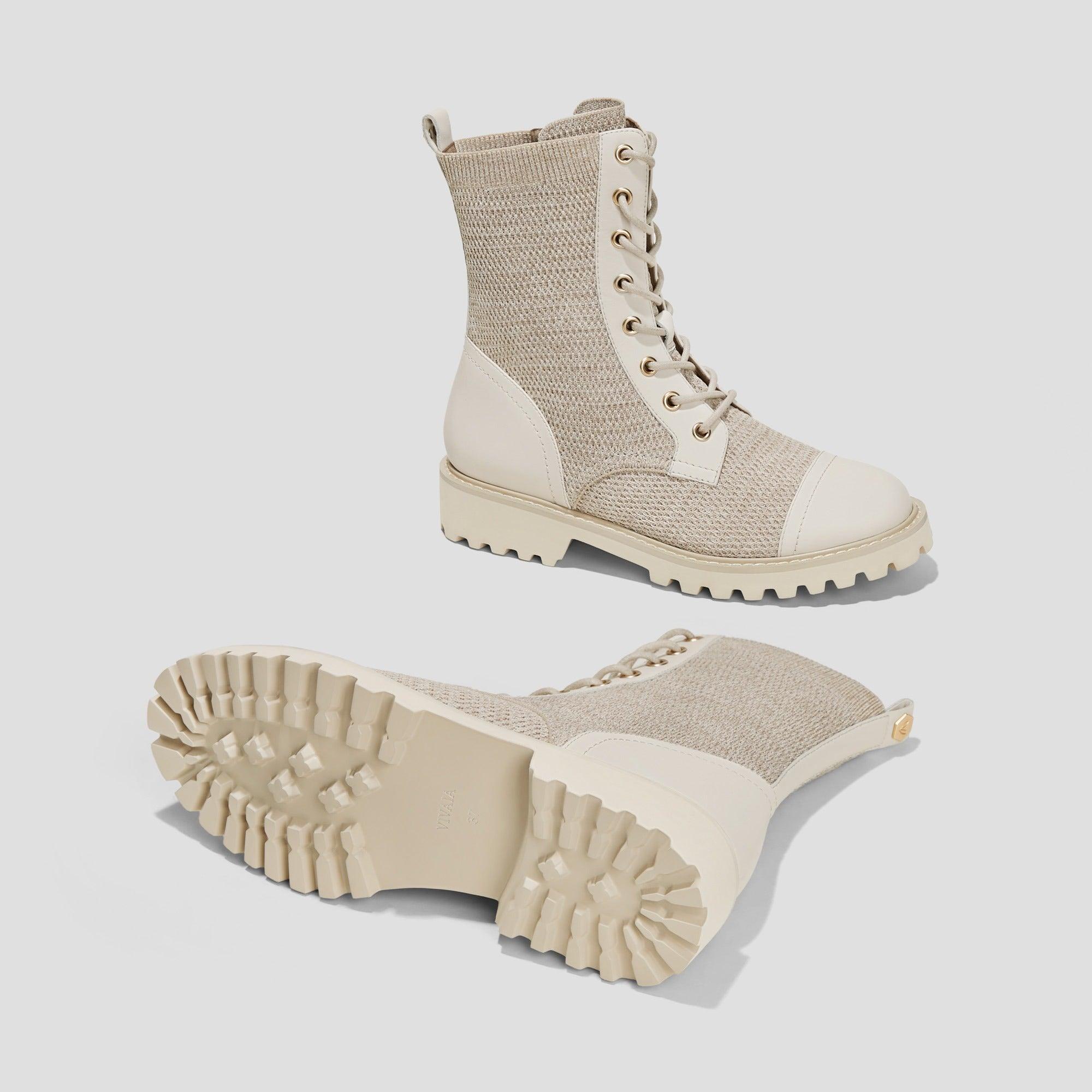 Florence] ラウンドトゥ 撥水加工 ラグソール レースアップ アンクル