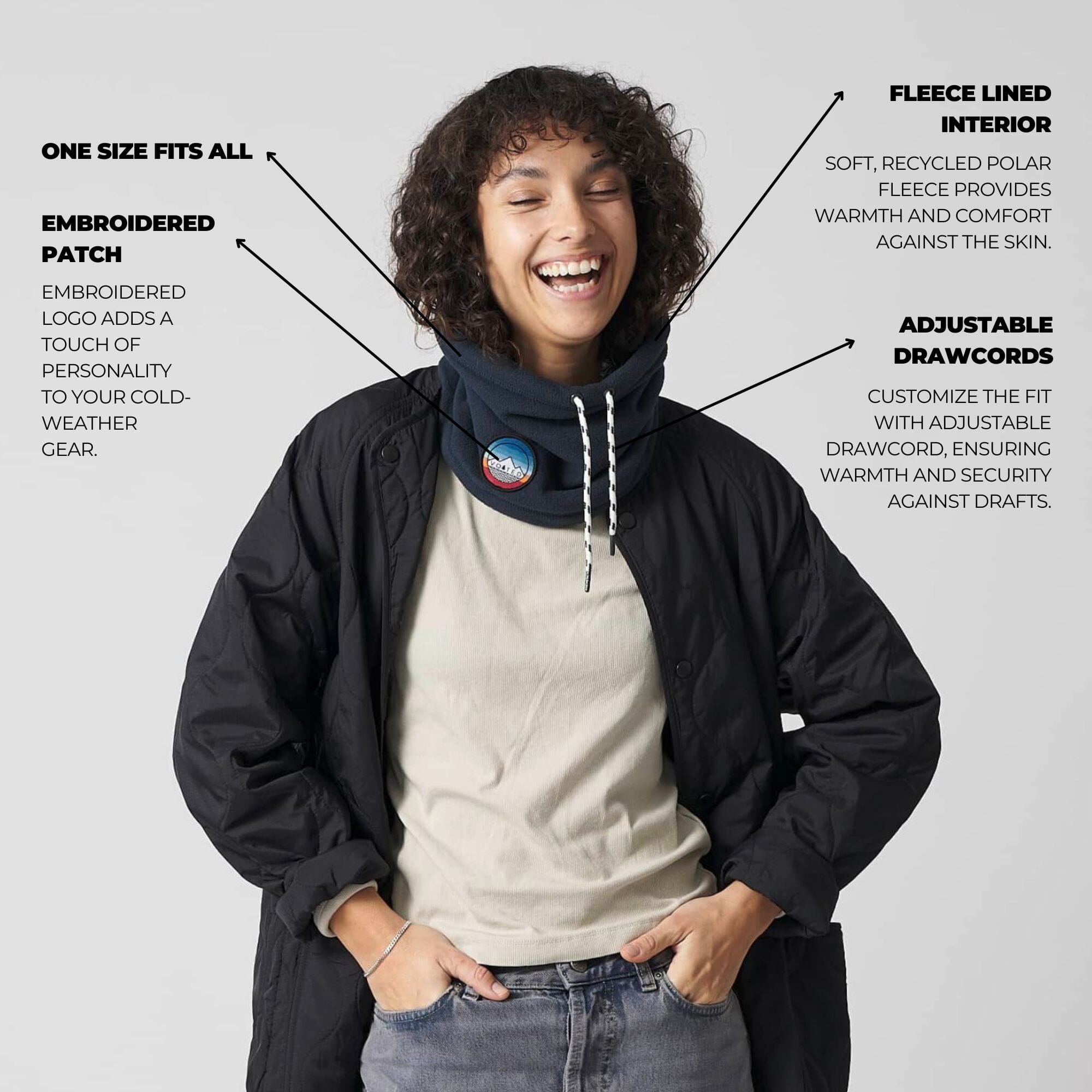 VOITED Snood - Deep Navy | Warm & Adjustable Neck Protection