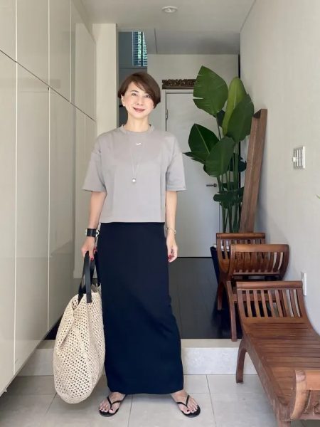 華組 近藤和子さん】村山佳世子×SLONE ショート丈Tシャツ着回し