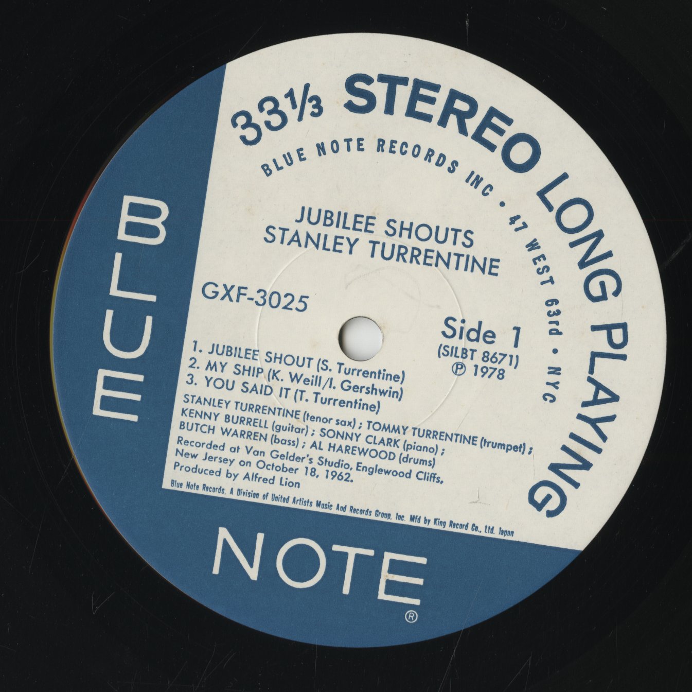 Stanley Turrentine - Jubilee Shouts LP 1978 JPN Blue Note ケニー