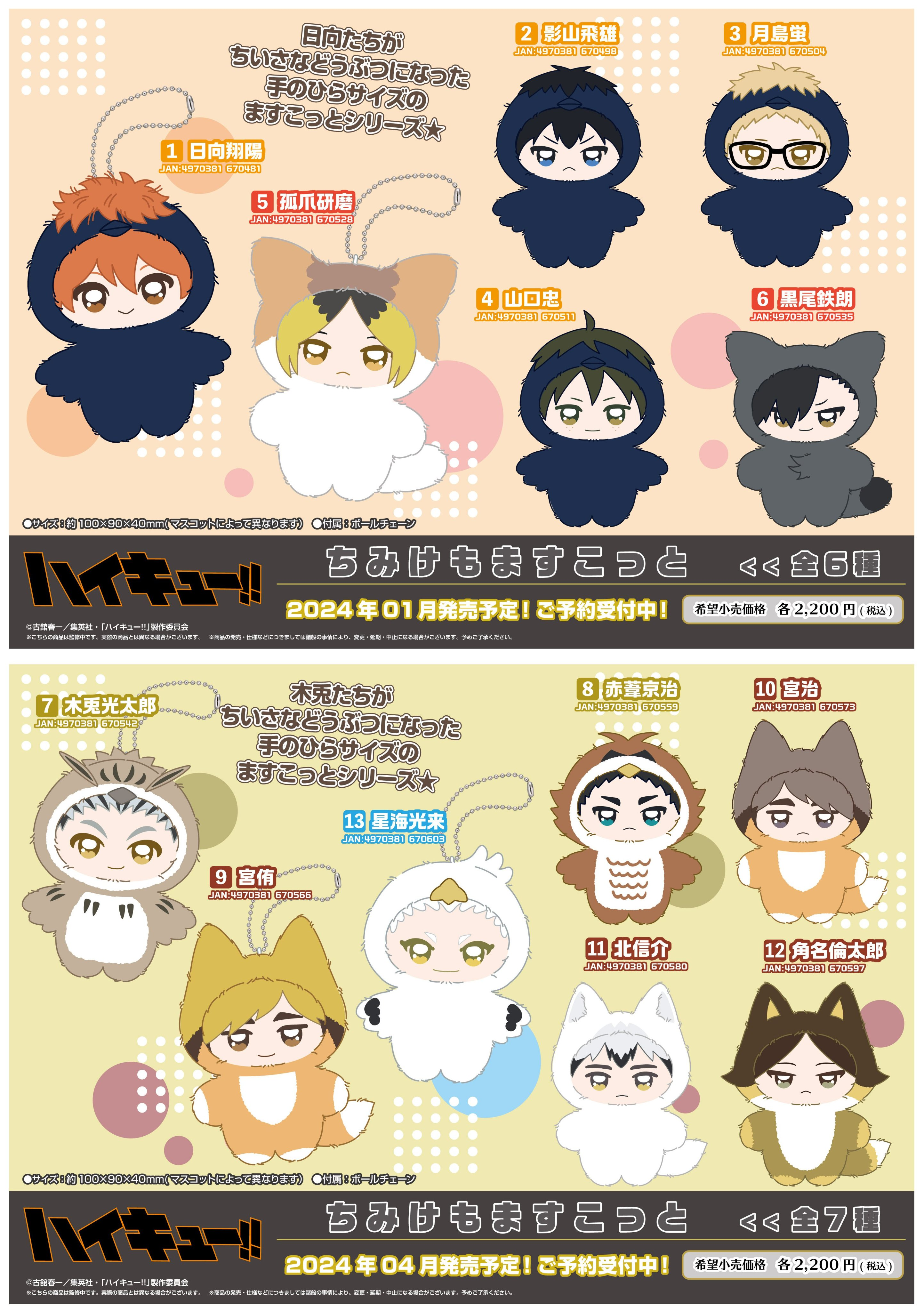 ハイキュー!! ちみけもますこっと再販決定《取扱店舗・発売日情報