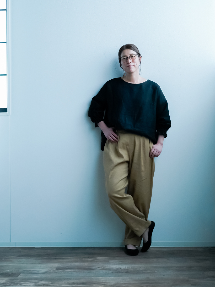 wafu. プレミアムリネン 幻のよしこTシャツ 袖リブトップス wafu