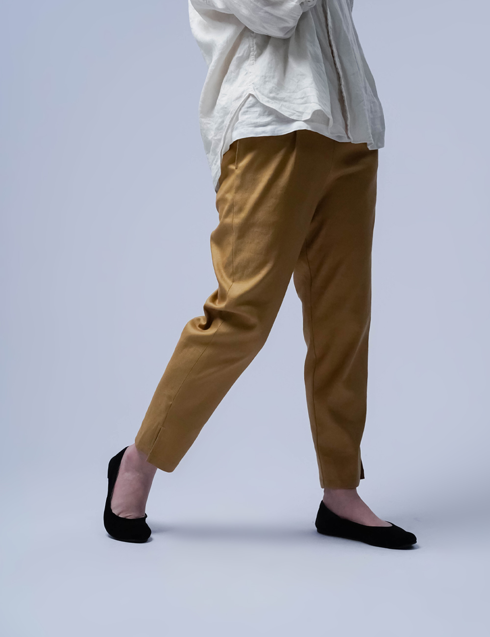 リネンパンツ】麗しのサブリナパンツ 伸縮リネンソロテックス