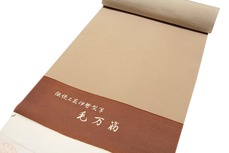 伝統工芸伊勢型写」 【毛万筋】 日本の絹 丹後ちりめん生地使用 江戸小紋