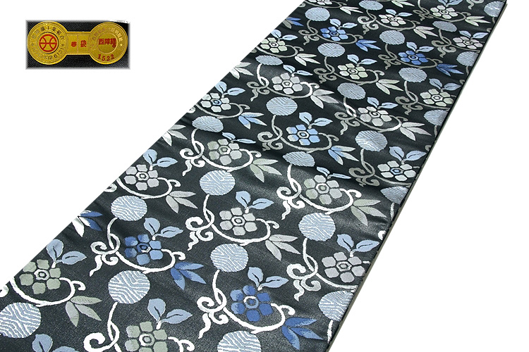 京都西陣織 「箔屋清兵衛：陰山織物謹製」 プレミアム名物裂 引箔 銀欄