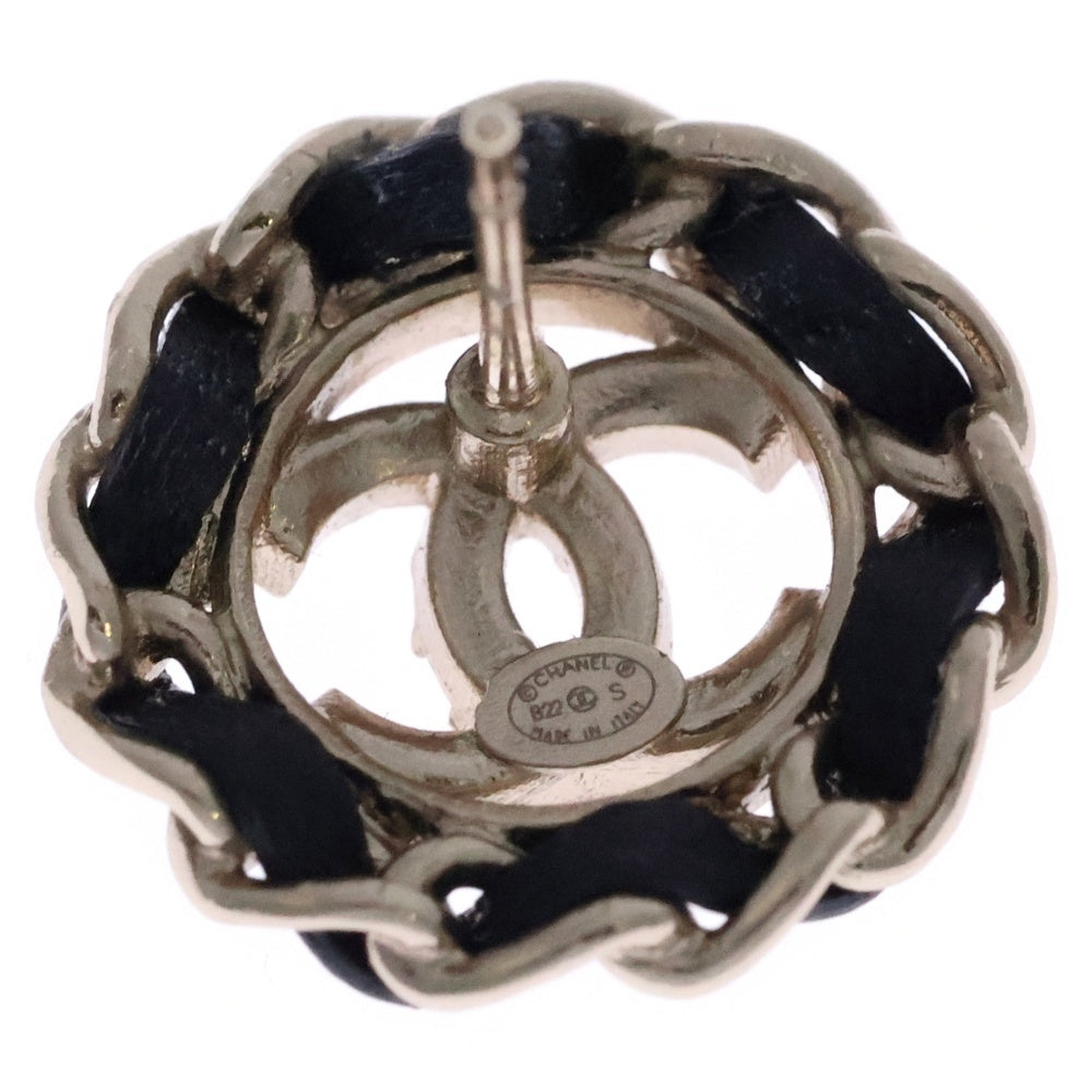 CHANEL(シャネル) ココマーク ラインストーン ピアス ブラック