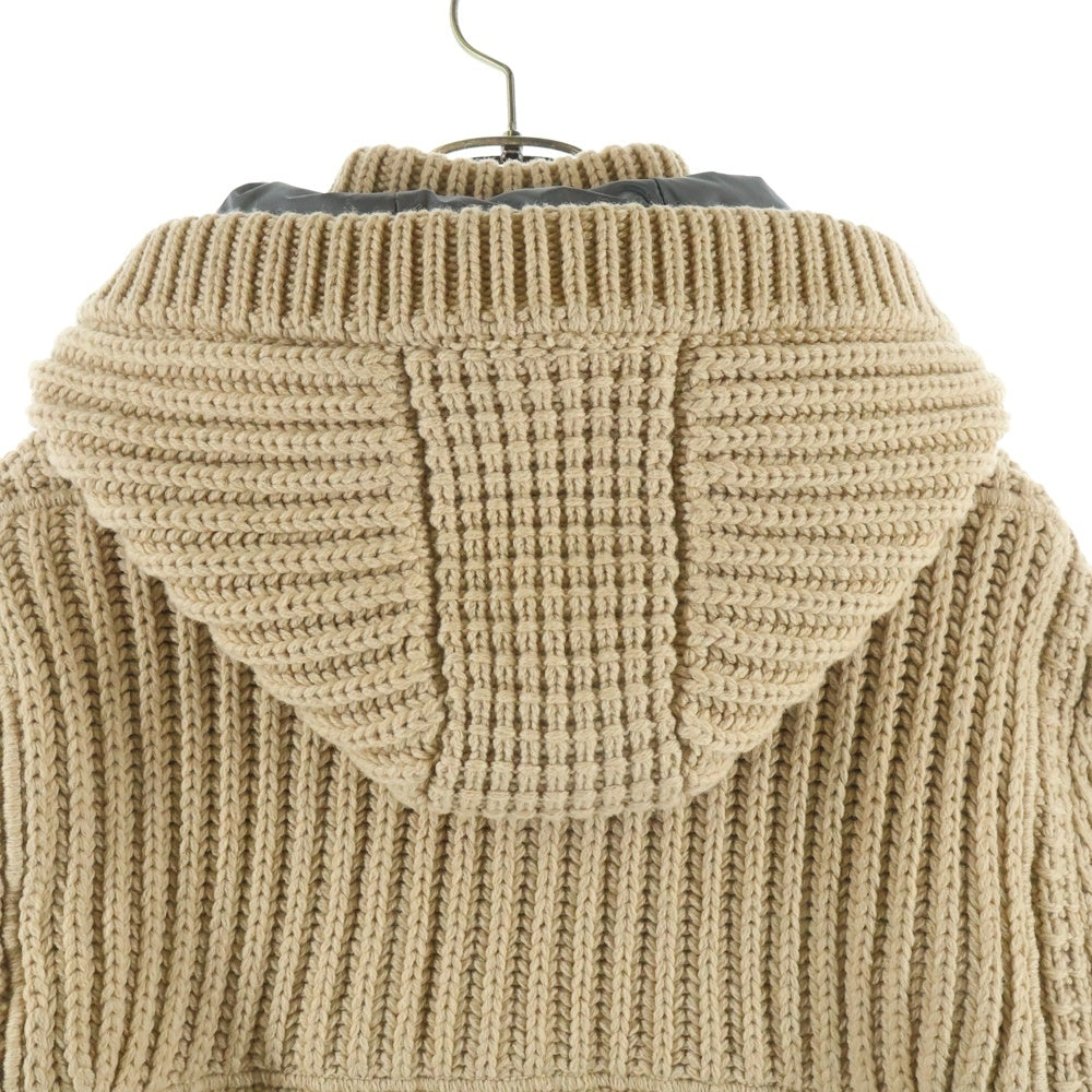 Bark(バーク) イタリア製 フーデット ニット ダッフルコート ベージュ