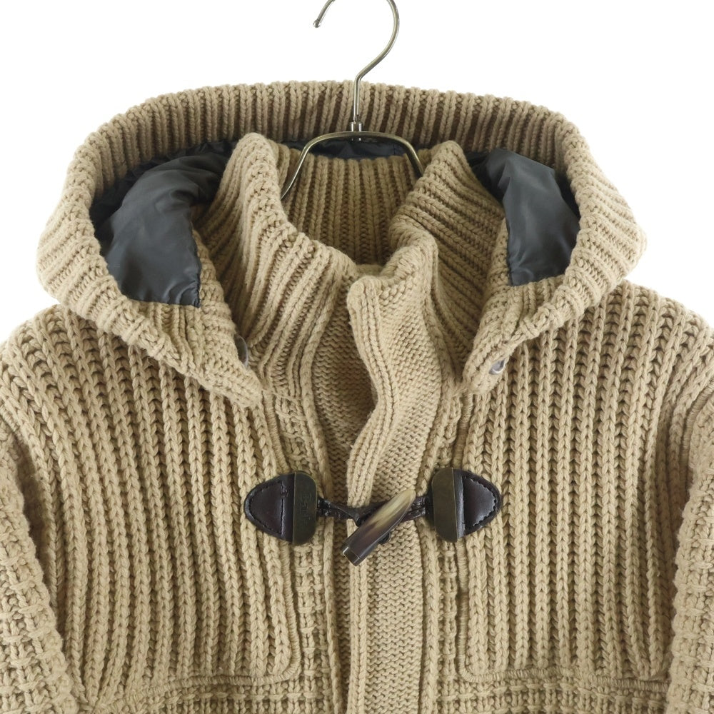 Bark(バーク) イタリア製 フーデット ニット ダッフルコート ベージュ