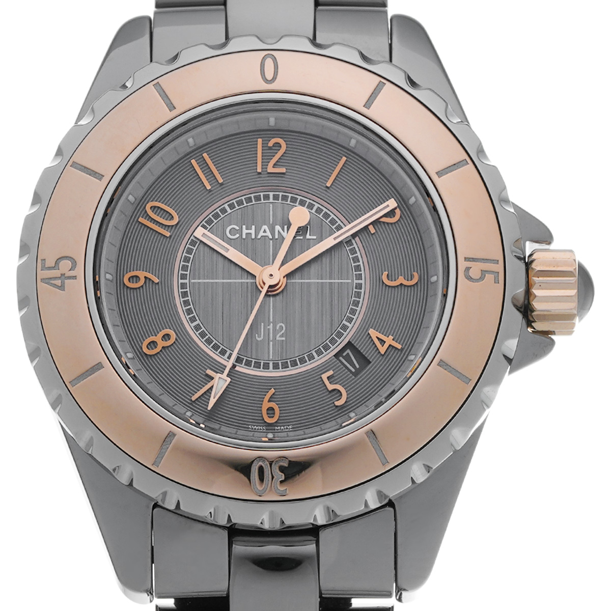 シャネル J12 クロマティック 33MM H4197 グレー メンズ 時計 【中古