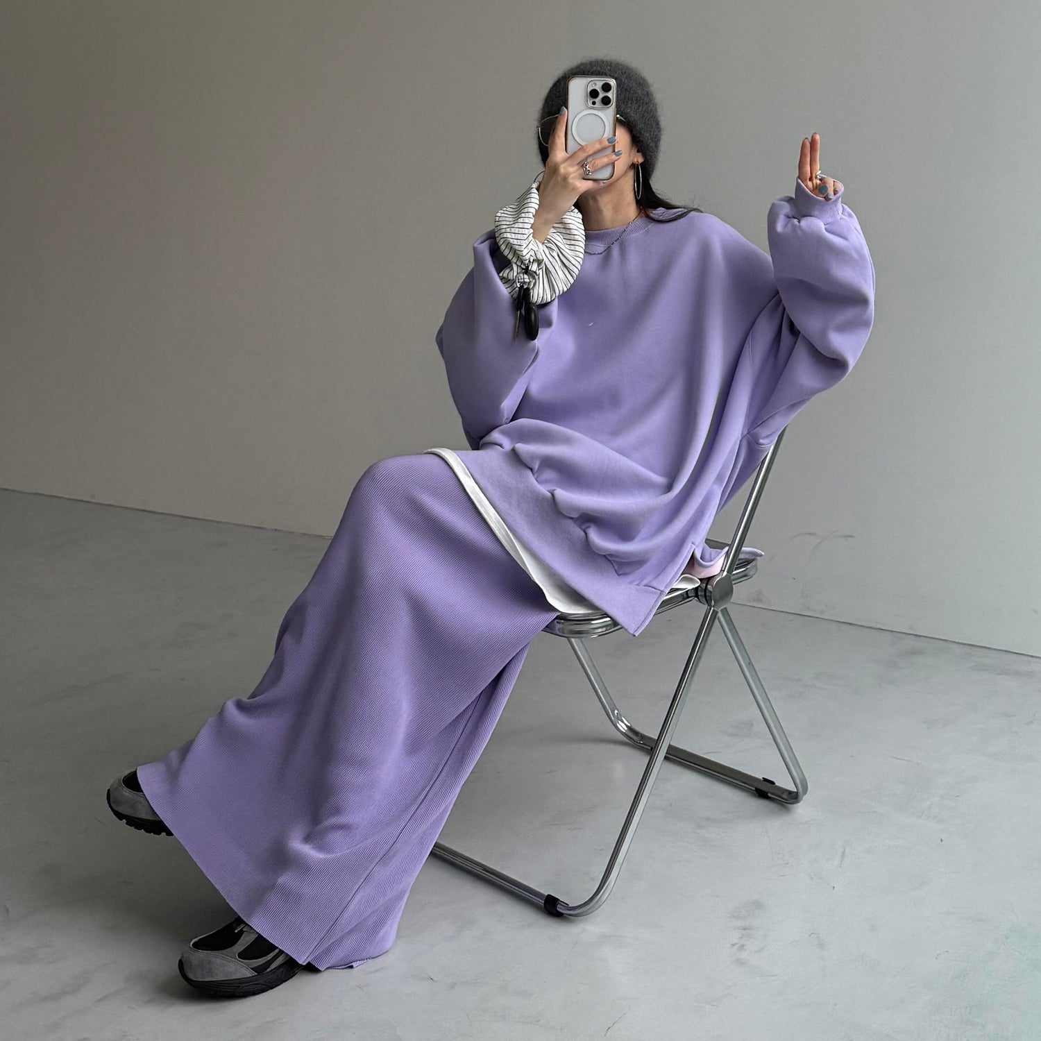 公式サイト限定カラー】daily daily super stretch pleats skirt