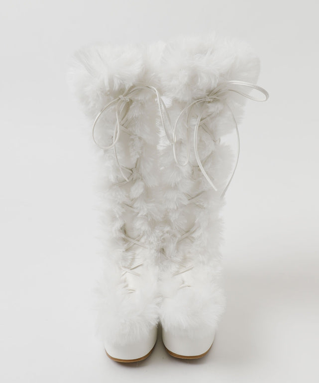 レースアップボリュームファーロングブーツ【一部店舗限定】｜WEGO