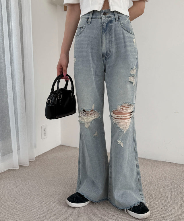 ダメージフレアデニムパンツ｜WEGO（ウィゴー） – WEGO ONLINE STORE