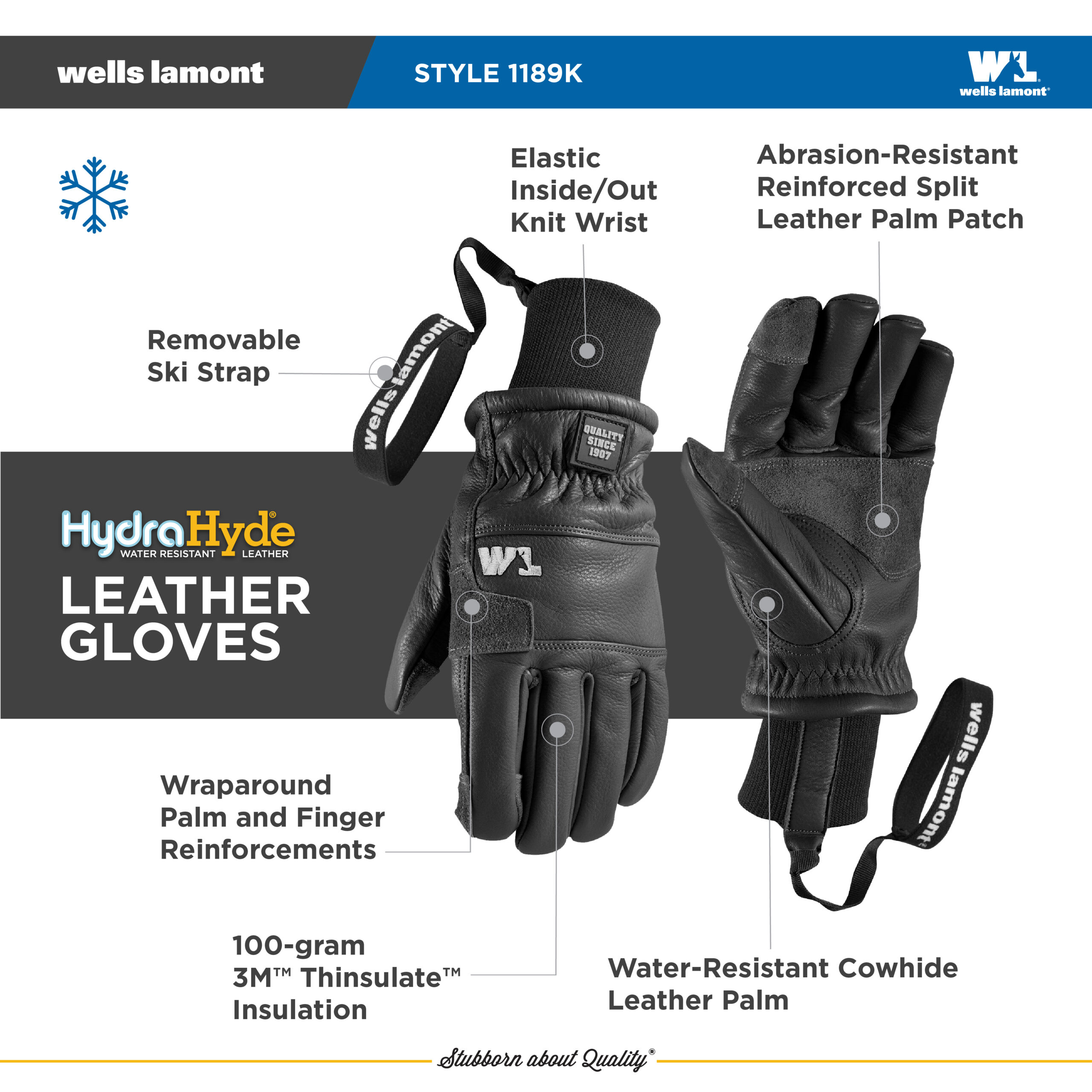 HydraHyde® Insulated Knit Wrist with Ski Strap | Wells Lamont