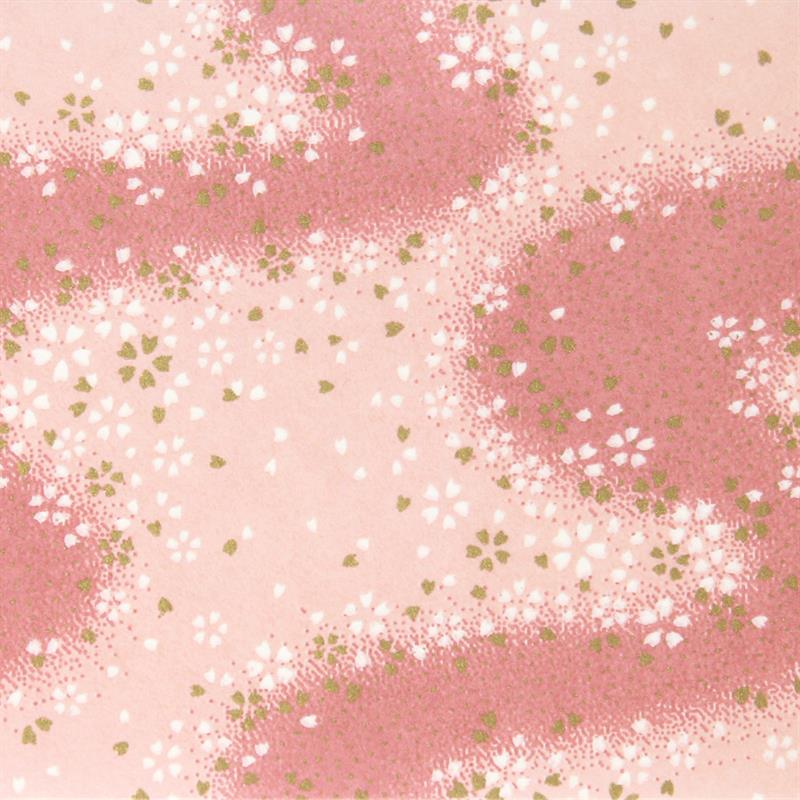 手染友禅紙(菊全判)1000×660 散桜文様 ピンク | 谷口松雄堂