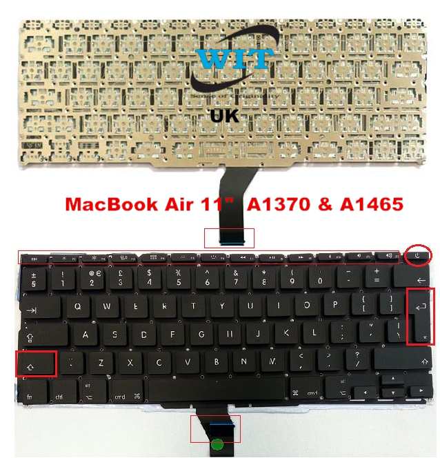 A1370, A1465 Keyboard for Apple MacBook Air 11 inch A1370 Late