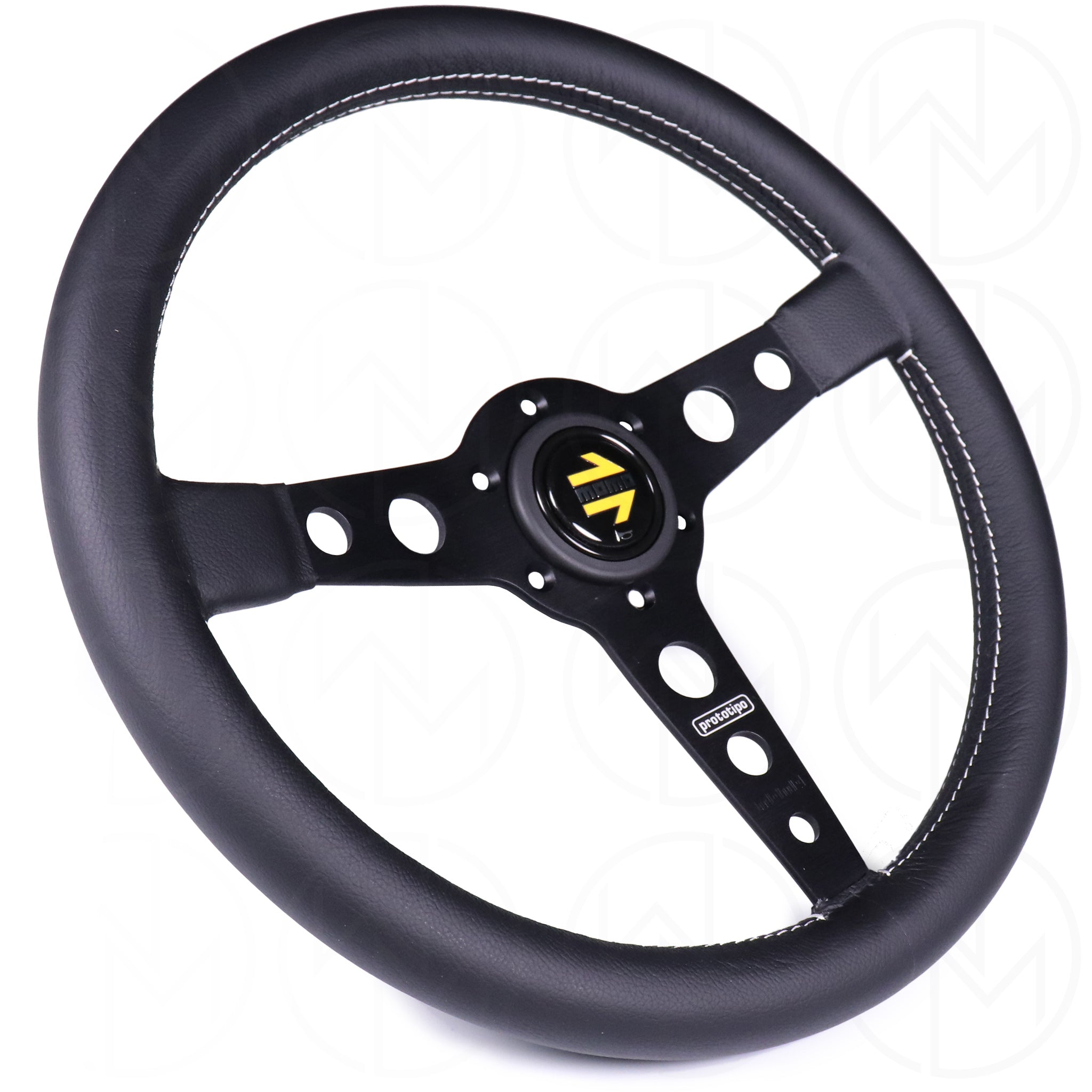 Momo Prototipo Steering Wheel - 350mm Leather w/Black Spokes