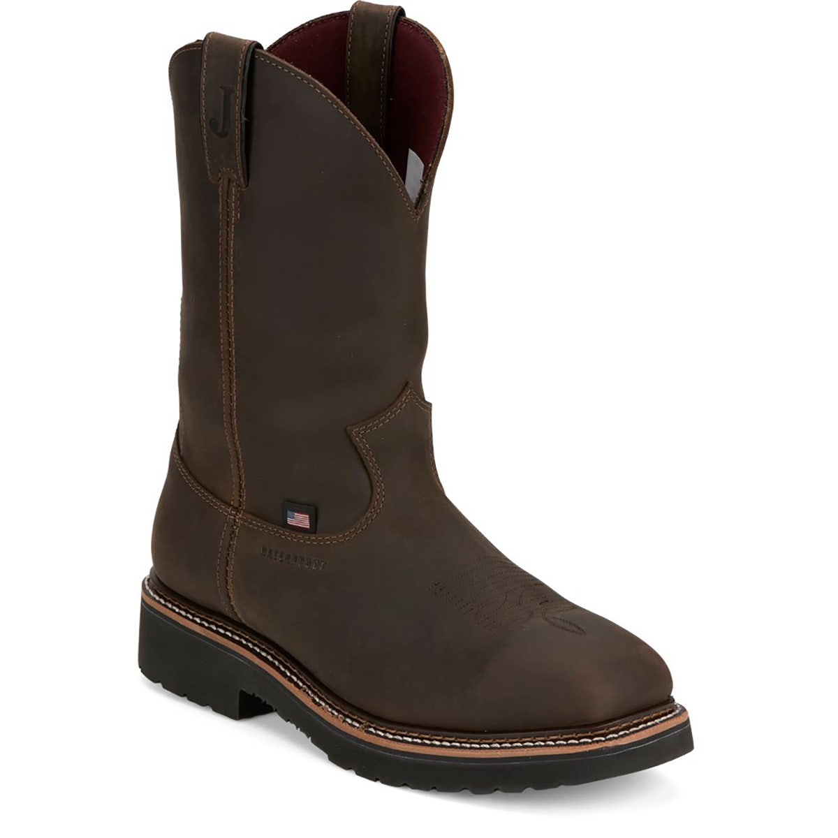 Red Wing Boots: Round Toe Black Chrome Classic Work Boot 8165