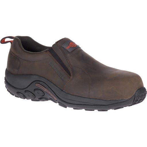 Merrell Shoes: Men's J099319 Brown Jungle Moc Composite Toe Slip