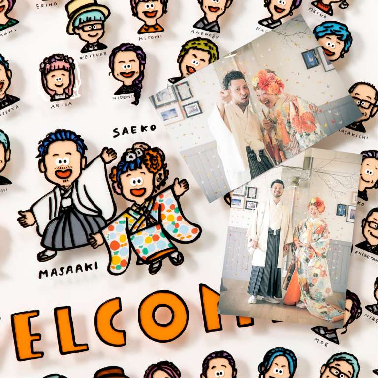 ゲスト参加型 結婚証明書｜似顔絵のWORLD1（ワールドワン）