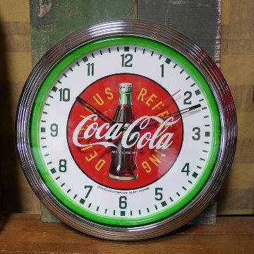 コカコーラ ネオンクロック インテリア coca-cola COKE GREEN ダイナー