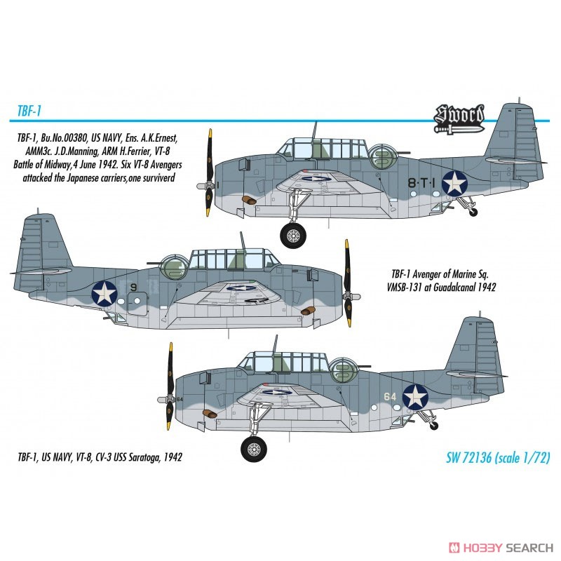 TBF-1 アベンジャー 「ミッドウェイ・ガダルカナル」 (プラモデル