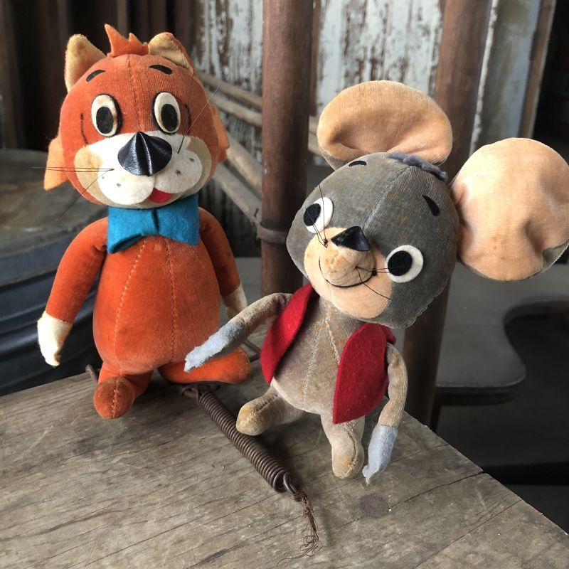 60s Vintage Hanna Barbara PIXY & DIXY Velveteen Stuffed (M869