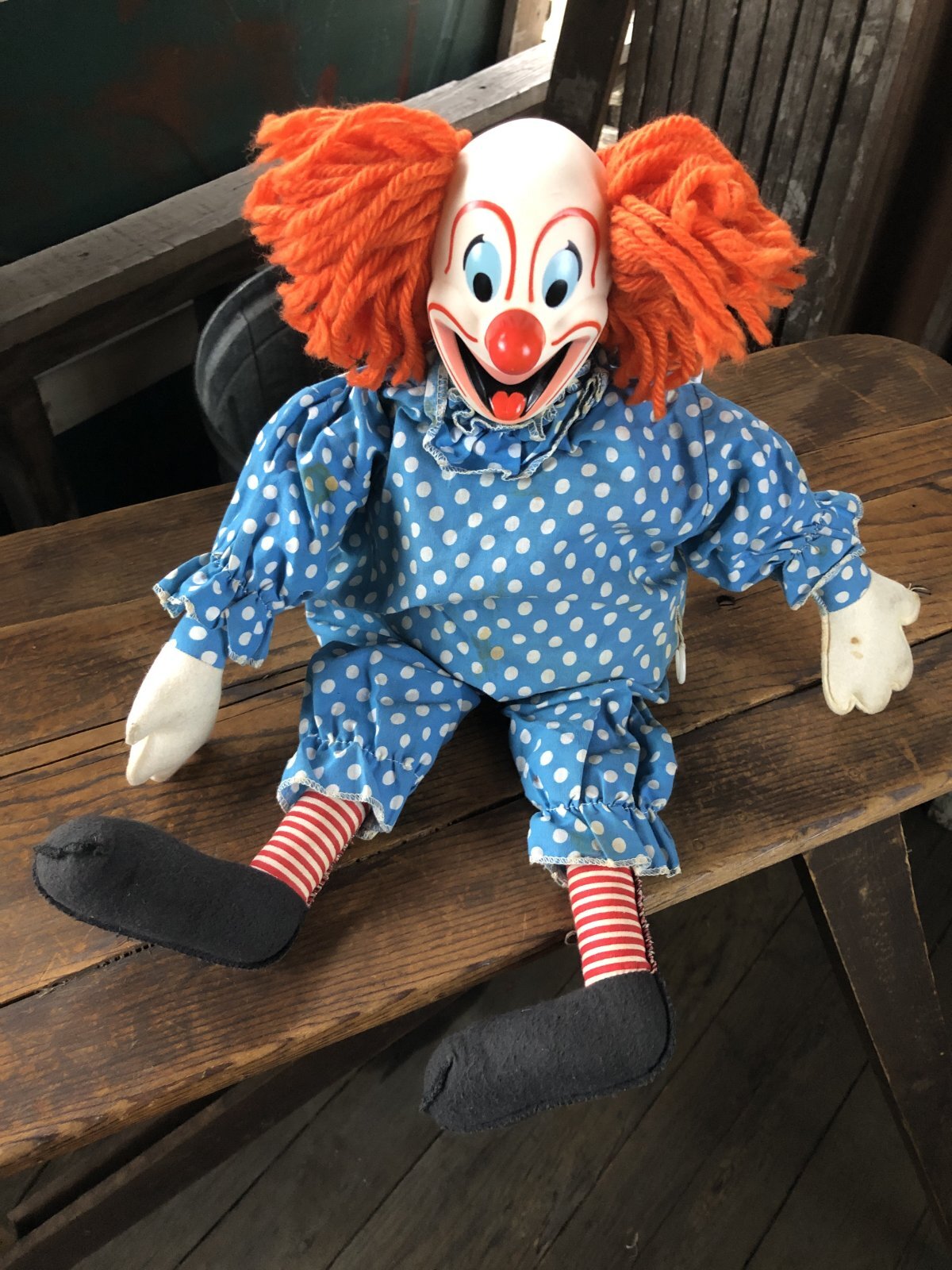 60s Vintage Mattel Bozo the Clown Pullstring Talking Doll (A029