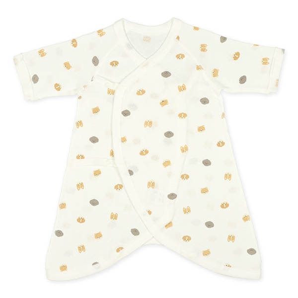 3枚組フライスボタン式コンビ肌着（いぬ・チェック） | 西松屋