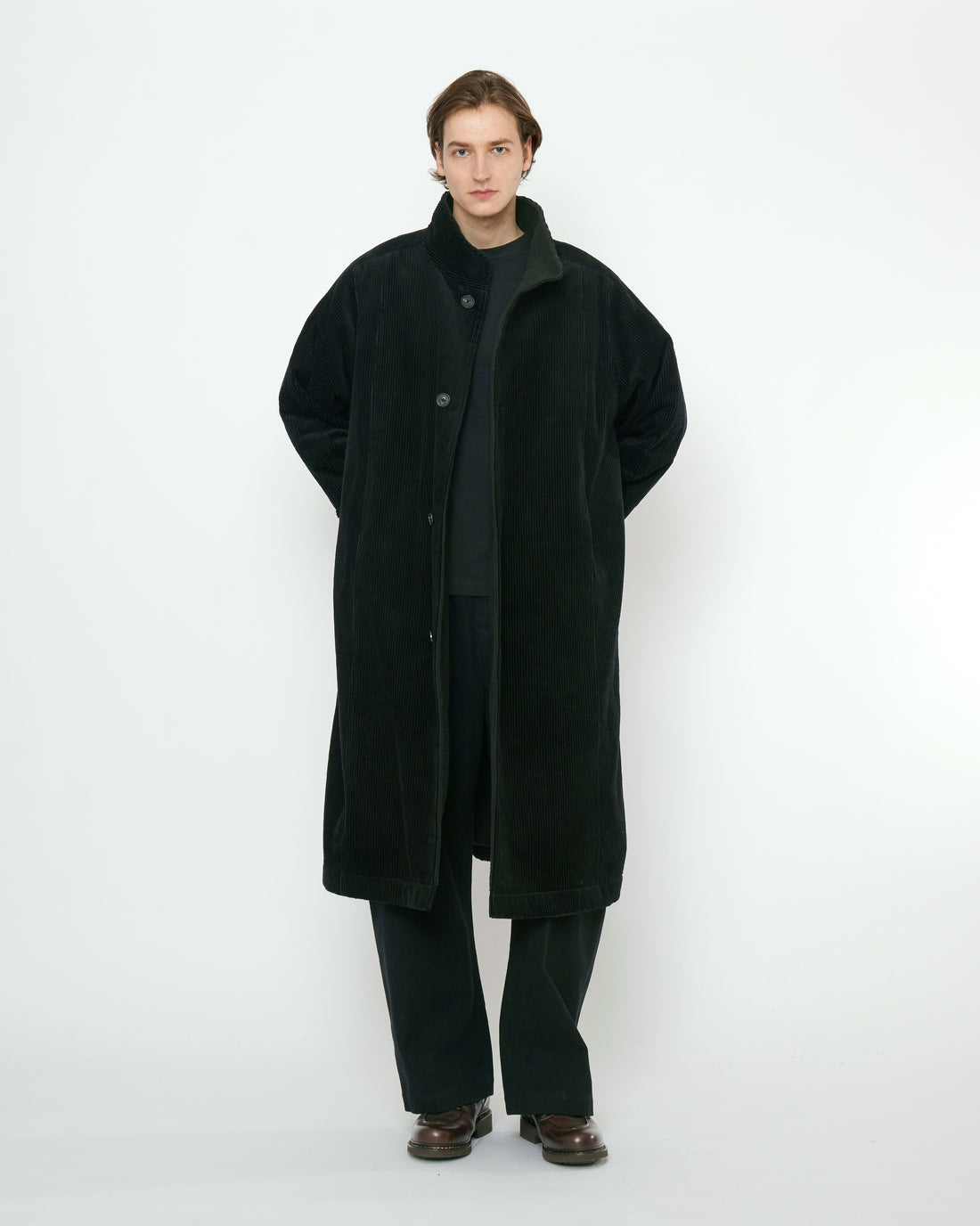 Padded Corduroy Fleece Coat - FW25 - Black – 7115 by Szeki