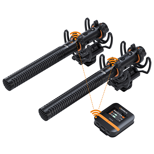 Super Cardioid Dual-Channel Wireless Shotgun Microphone,VM40