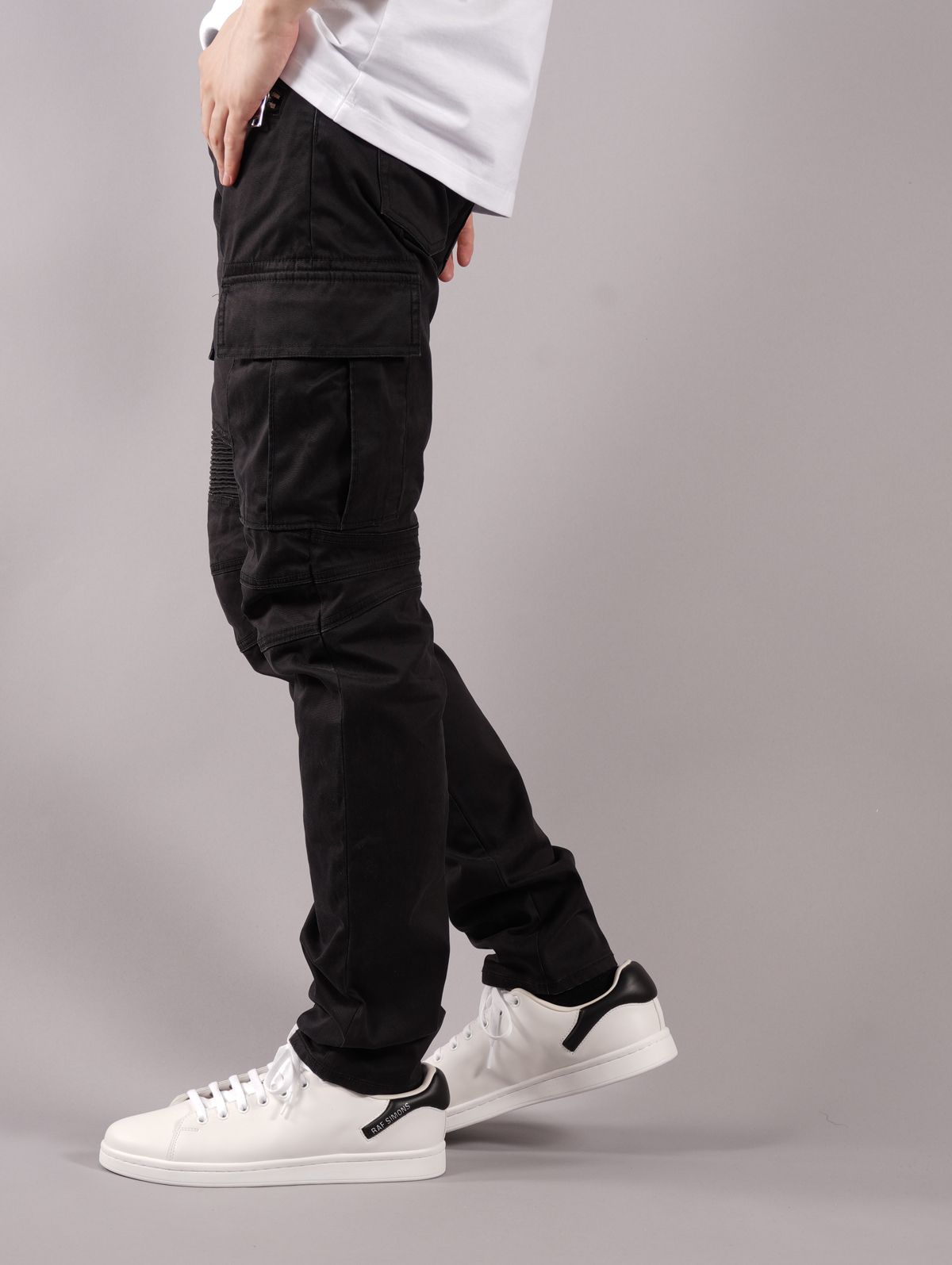 BALMAIN - BH1 PANTS DENIM CARGO TAPERED / コットン カーゴパンツ