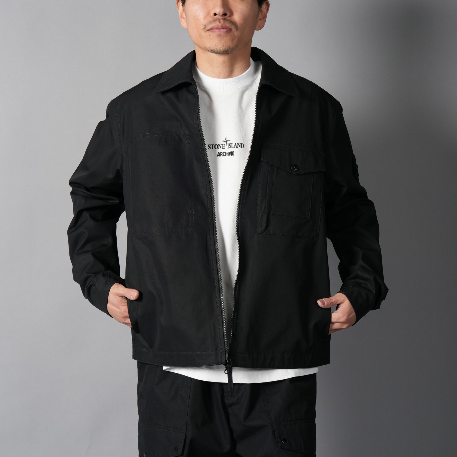 STONE ISLAND - 1200011 / ALL-WEATHER COTTON CANVAS_S.I. GHOST