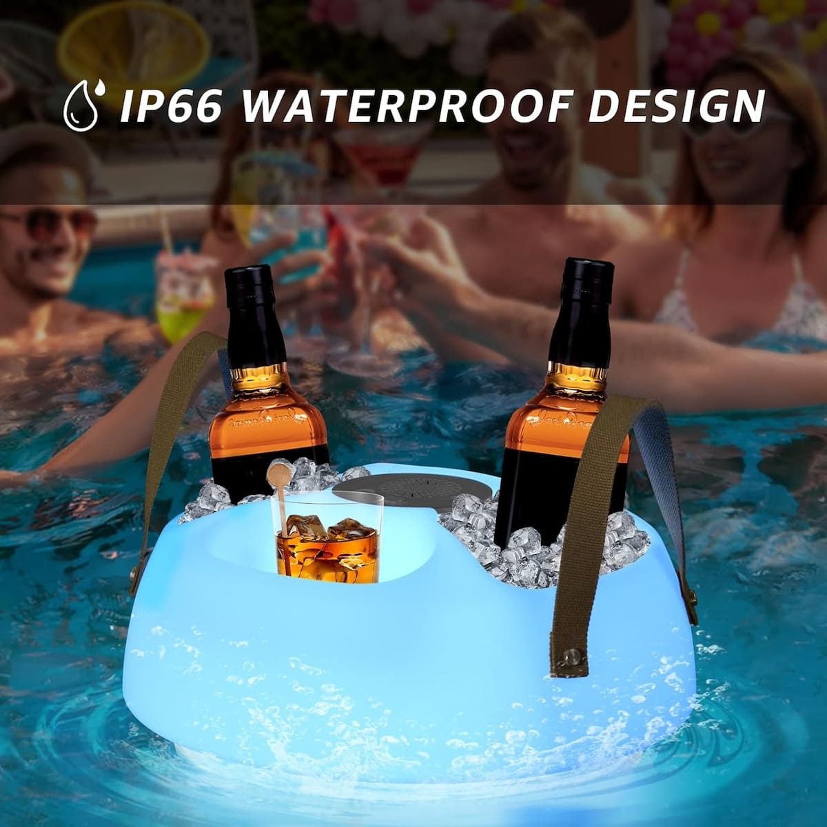 フローティングドリンクホルダー - カップホルダー付きカラーLEDライト