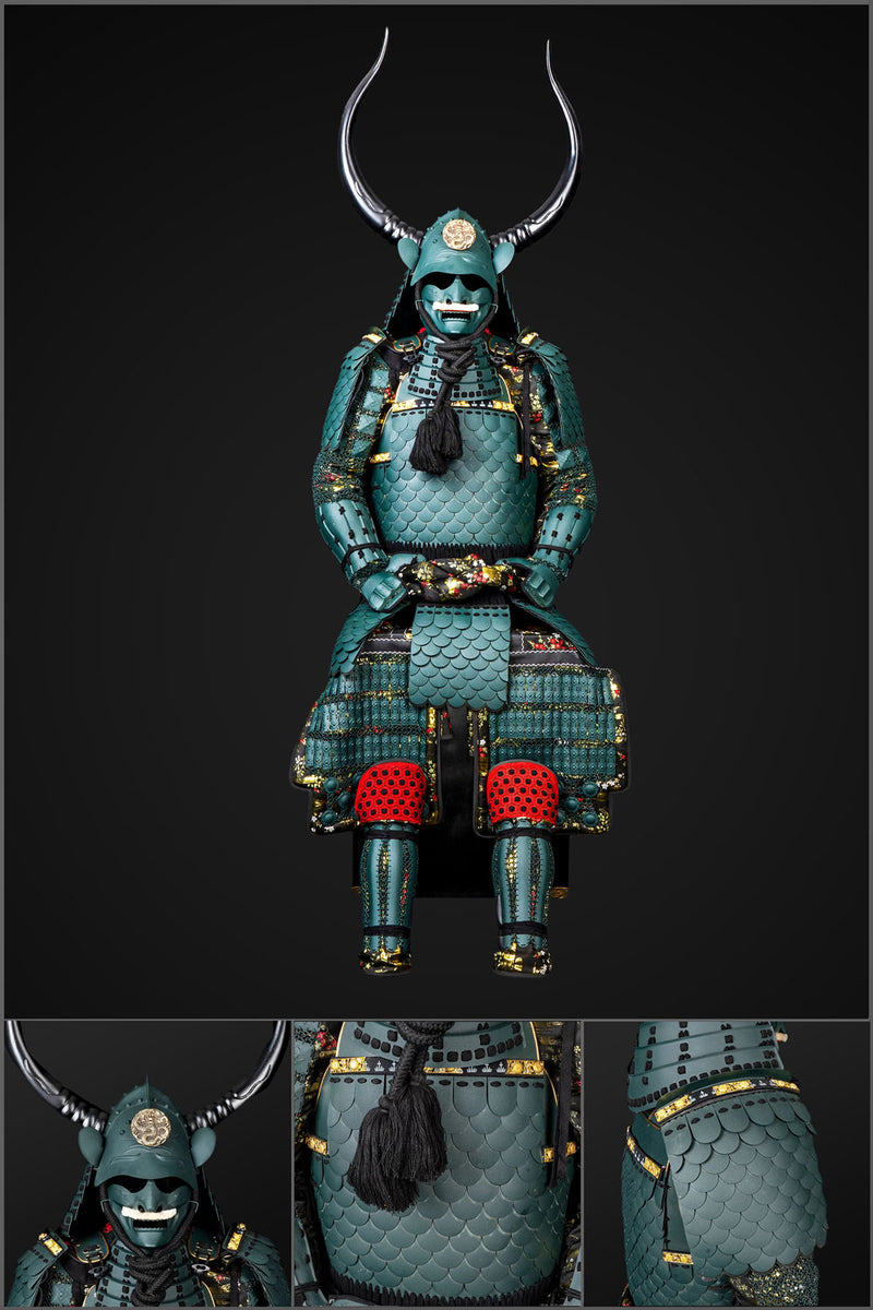 Handmade Green Yoroi - Sanada Nobuyuki Clan Life-Sized Samurai